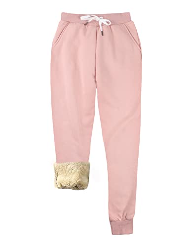 Yeokou Women's Warm Sherpa Lined Athletic Sweatpants Jogger Fleece Pants