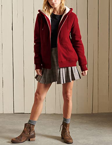 Women's Casual Full Zip Up Sherpa Lined Hoodie Sweatshirt Jacket Coat