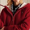 Women's Casual Full Zip Up Sherpa Lined Hoodie Sweatshirt Jacket Coat