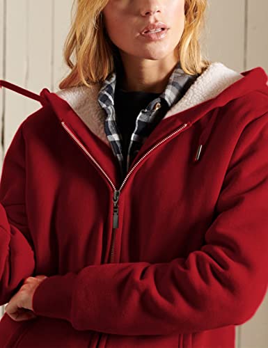 Women's Casual Full Zip Up Sherpa Lined Hoodie Sweatshirt Jacket Coat