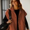Women's Fleece Vest Casual Sleeveless Button Down Winter Warm Sherpa Jacket with Pockets