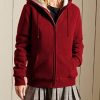 Women's Casual Full Zip Up Sherpa Lined Hoodie Sweatshirt Jacket Coat