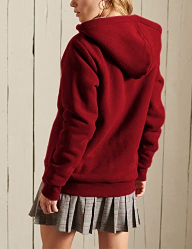 Women's Casual Full Zip Up Sherpa Lined Hoodie Sweatshirt Jacket Coat