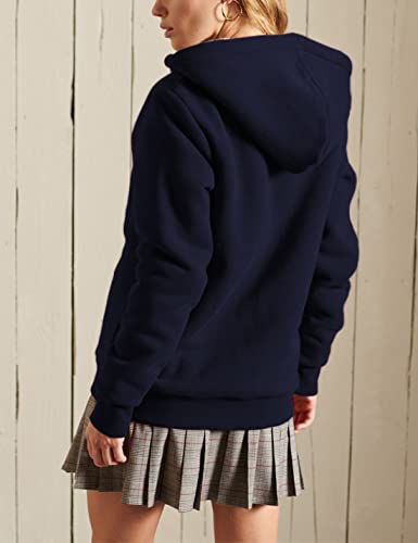 Women's Casual Full Zip Up Sherpa Lined Hoodie Sweatshirt Jacket Coat