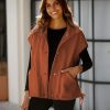 Women's Fleece Vest Casual Sleeveless Button Down Winter Warm Sherpa Jacket with Pockets