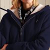 Women's Casual Full Zip Up Sherpa Lined Hoodie Sweatshirt Jacket Coat